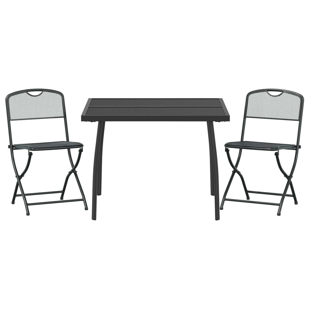 Juego de muebles de exterior 3 pcs Gris antracita