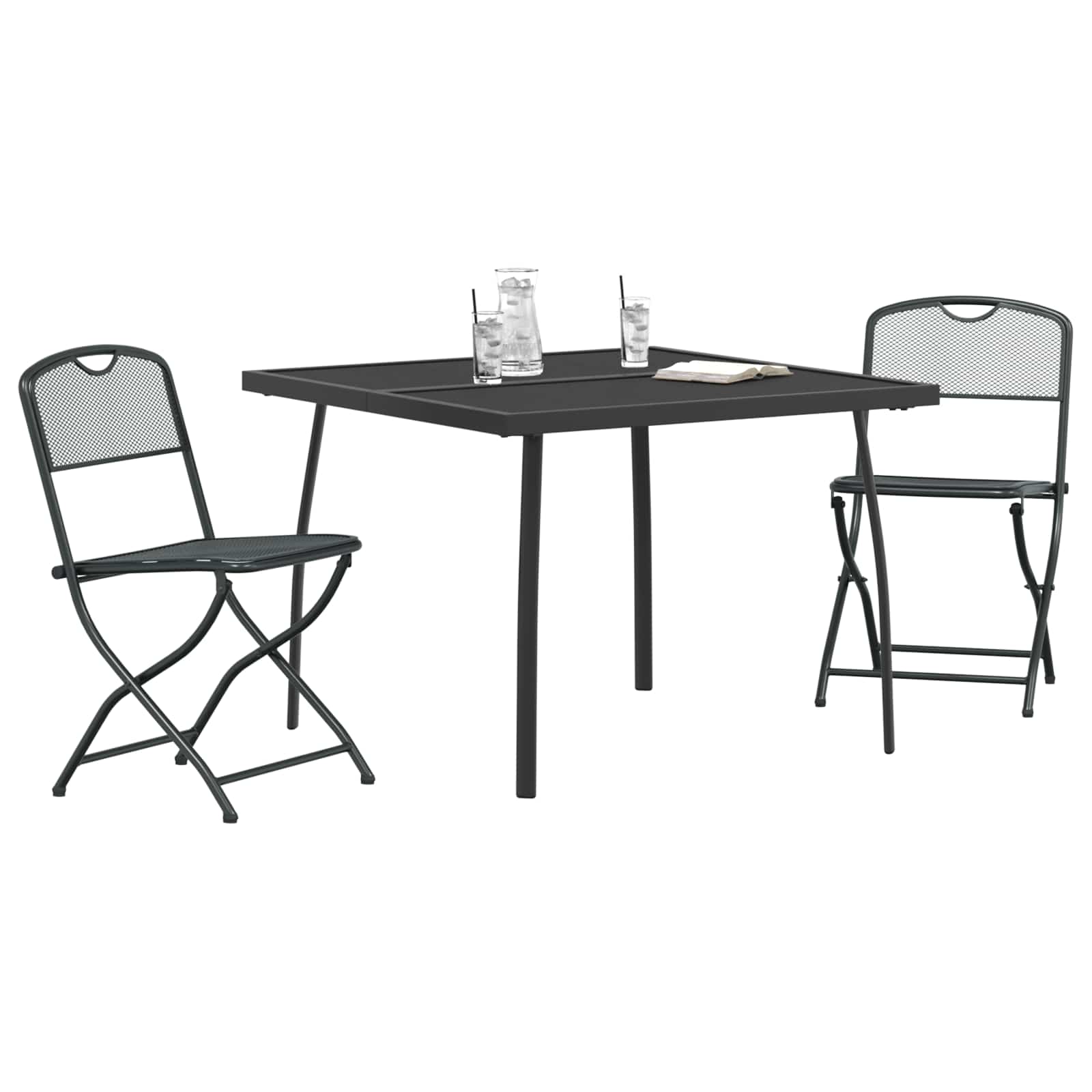 Juego de muebles de exterior 3 pcs Gris antracita