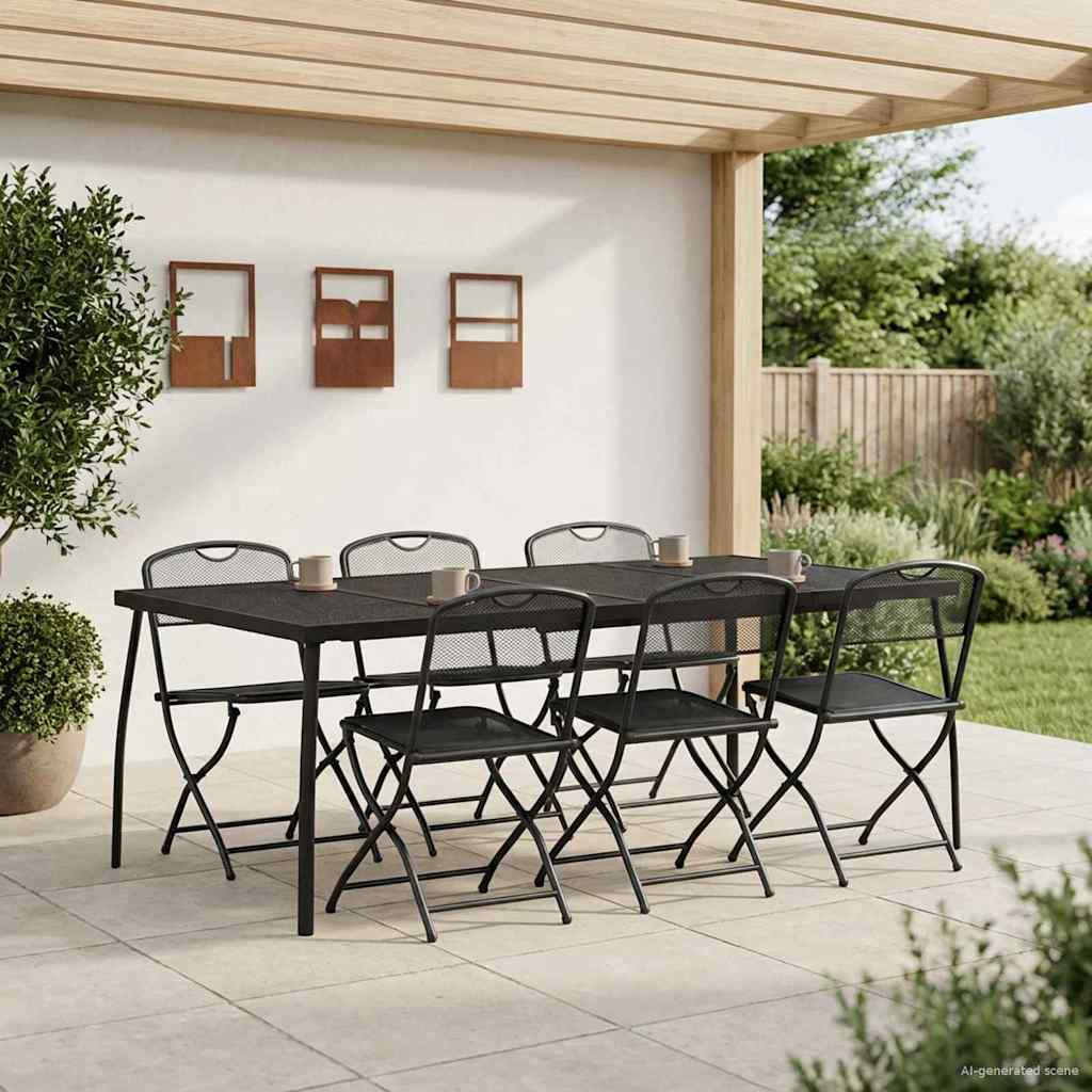 Conjunto de móveis de exterior 3 peças Cinzento antracite