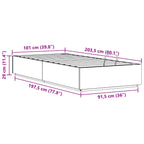 Estructura de Cama Ottoman 100 x 200 cm Pino macizo