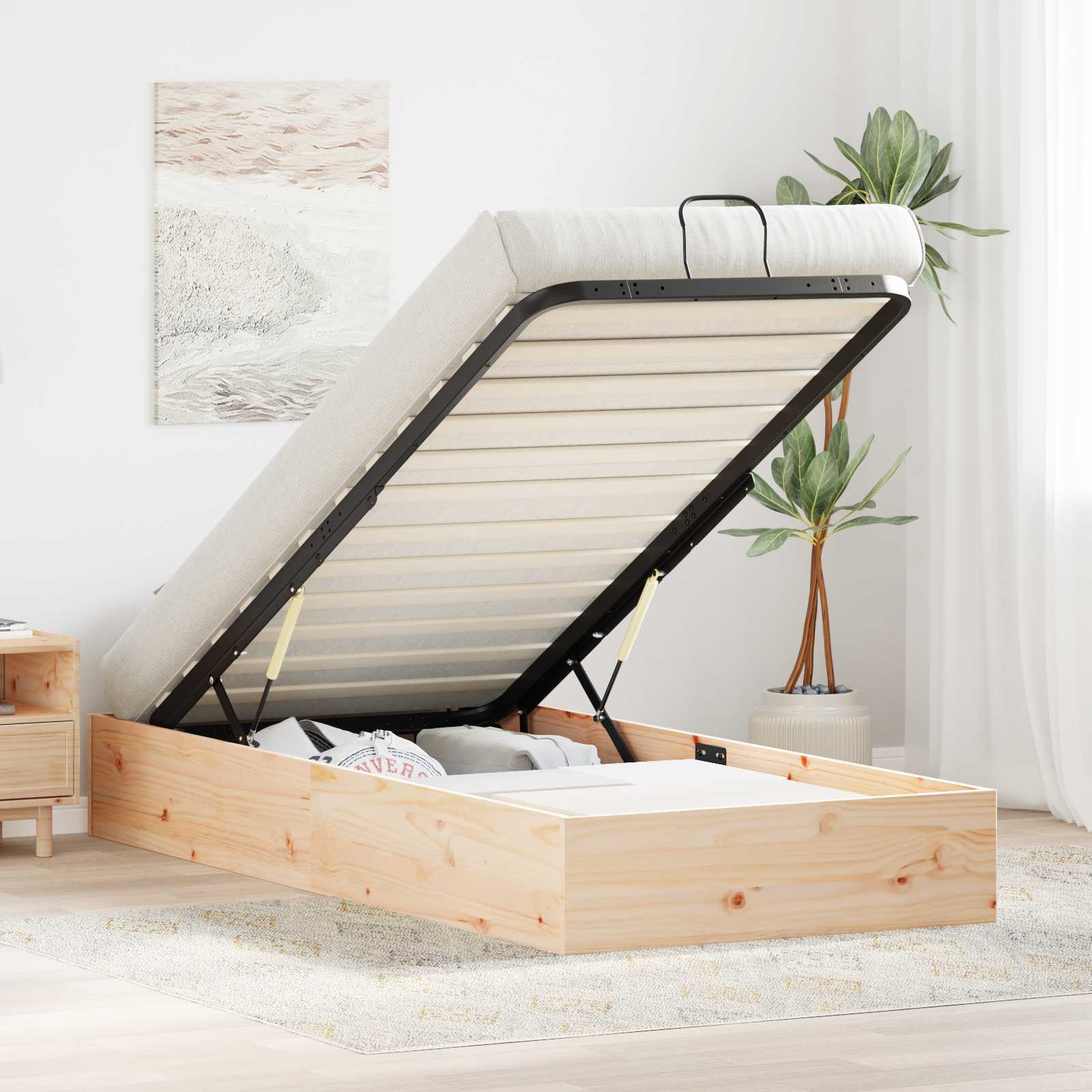 Estrutura de Cama Otomana com Armazenamento 100 x 200 cm