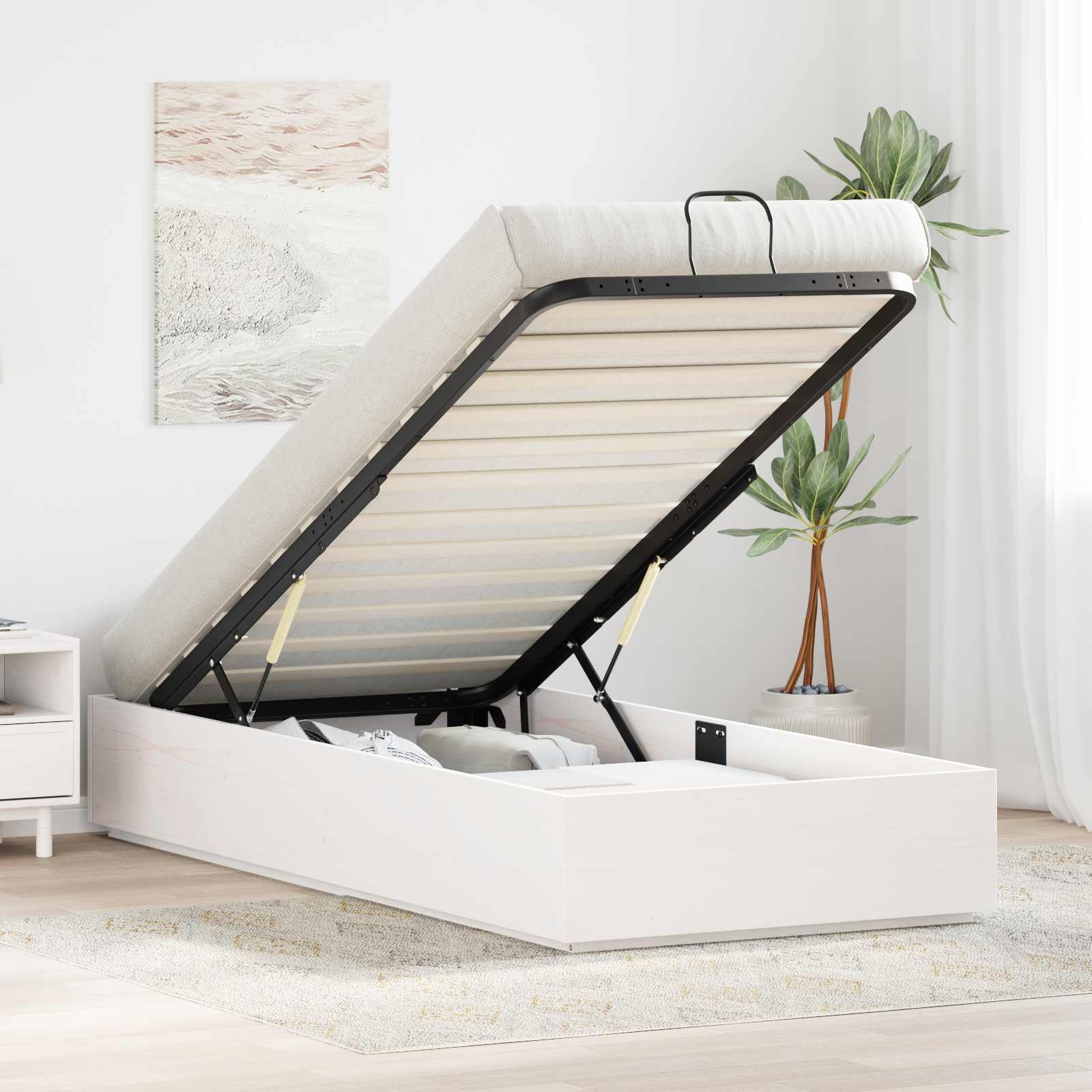 Estrutura de Cama Otomana com Armazenamento 100 x 200 cm