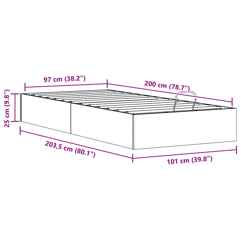 Estructura de Cama Ottoman con Almacenamiento 100 x 200 cm
