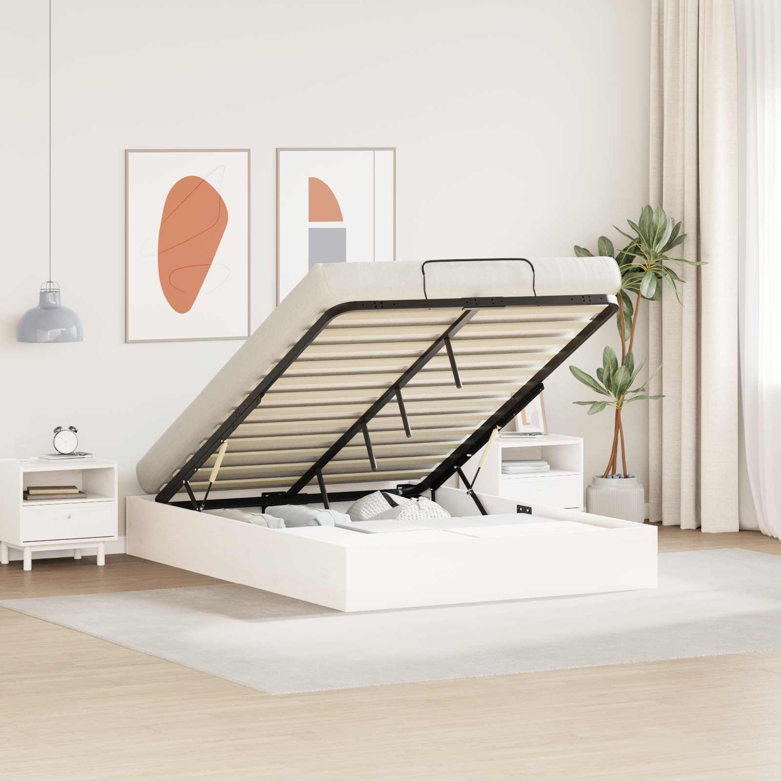 Estrutura de Cama Otomana com Armazenamento 100 x 200 cm