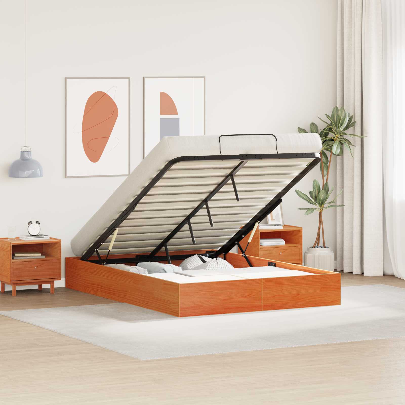 Estrutura de Cama Otomana com Armazenamento 100 x 200 cm