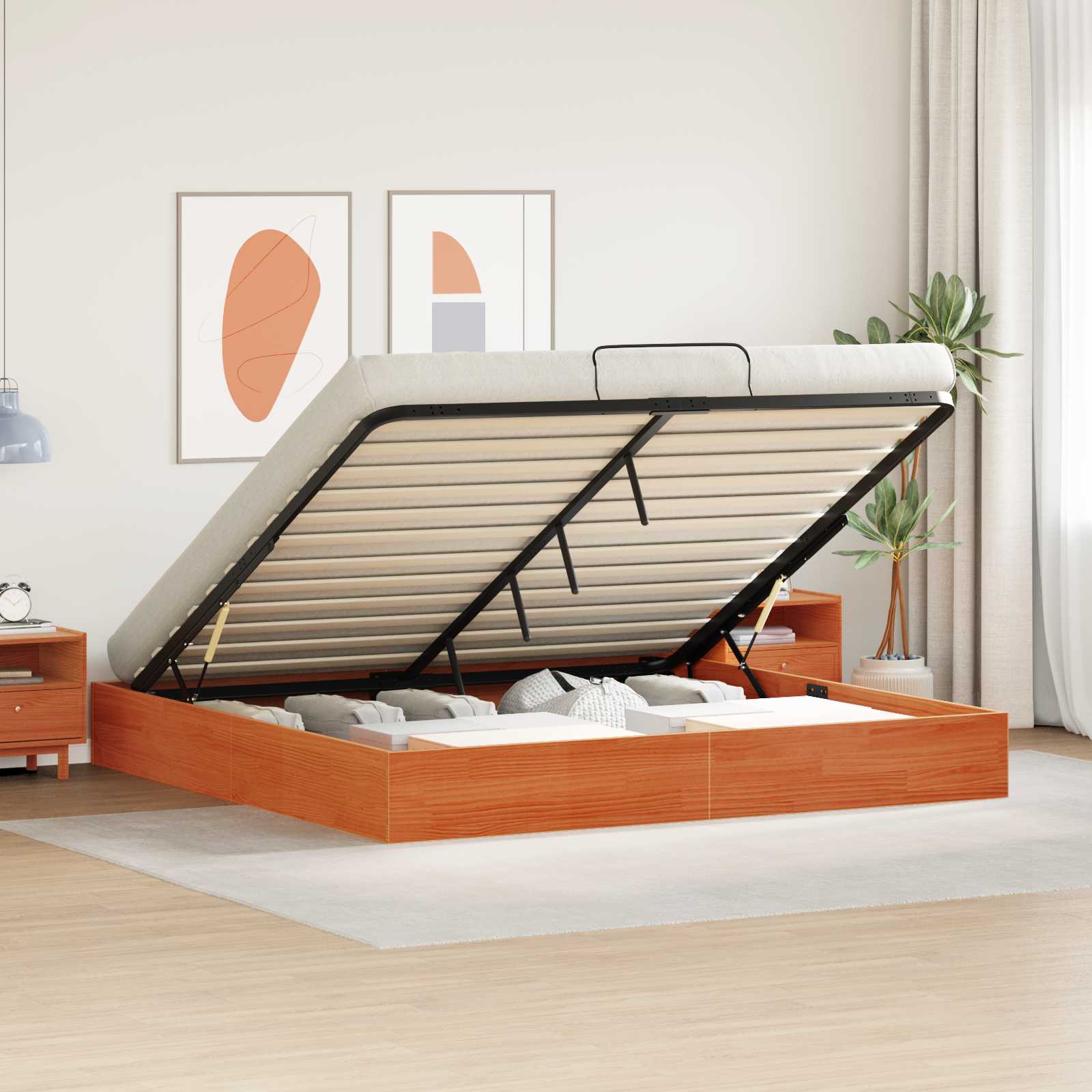 Estrutura de Cama Otomana com Armazenamento 100 x 200 cm