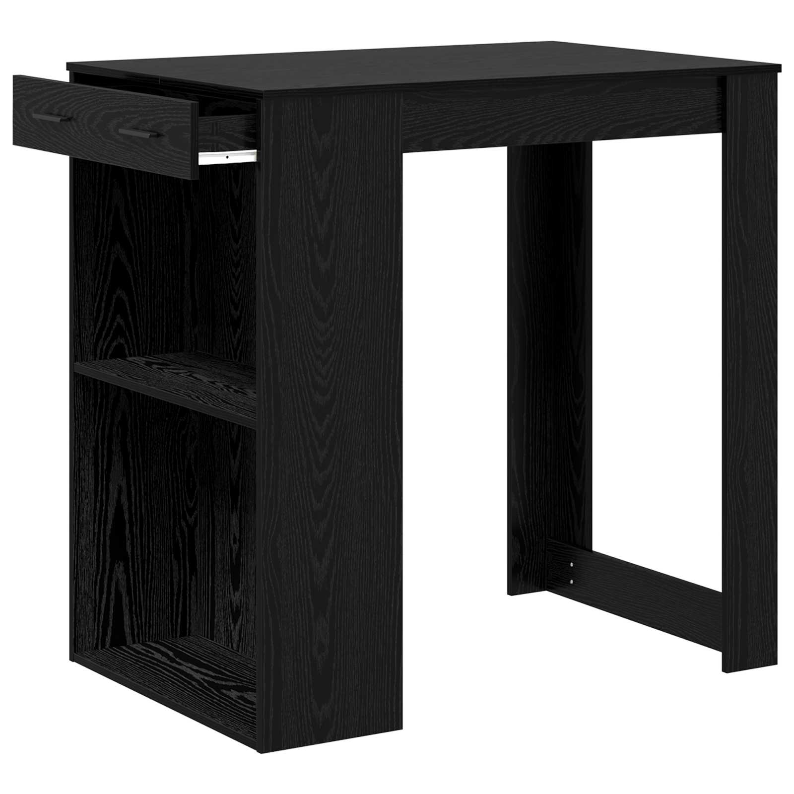 Mesa de Bar con cajón Roble Negro 102 x 70 x 103,5 cm