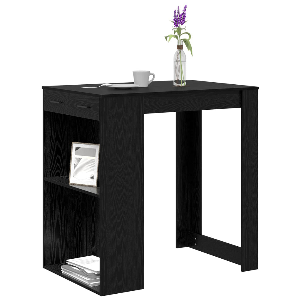 Mesa de Bar con cajón Roble Negro 102 x 70 x 103,5 cm
