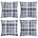 Cojín de exterior a cuadros 4 pcs Cuadro Gris 40 x 40 cm Tela