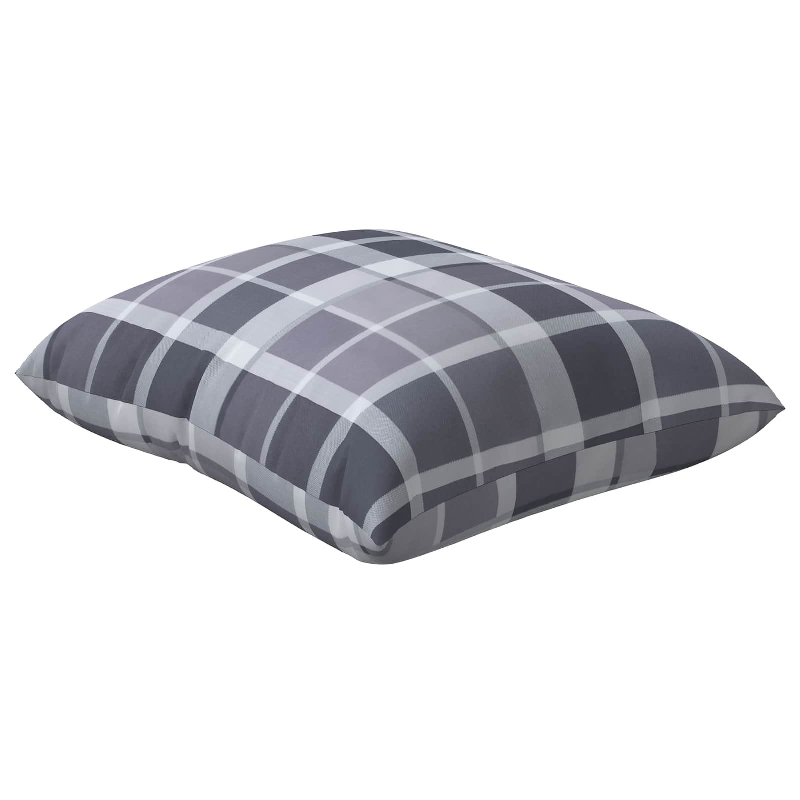 Cojín de exterior a cuadros 4 pcs Cuadro Gris 40 x 40 cm Tela