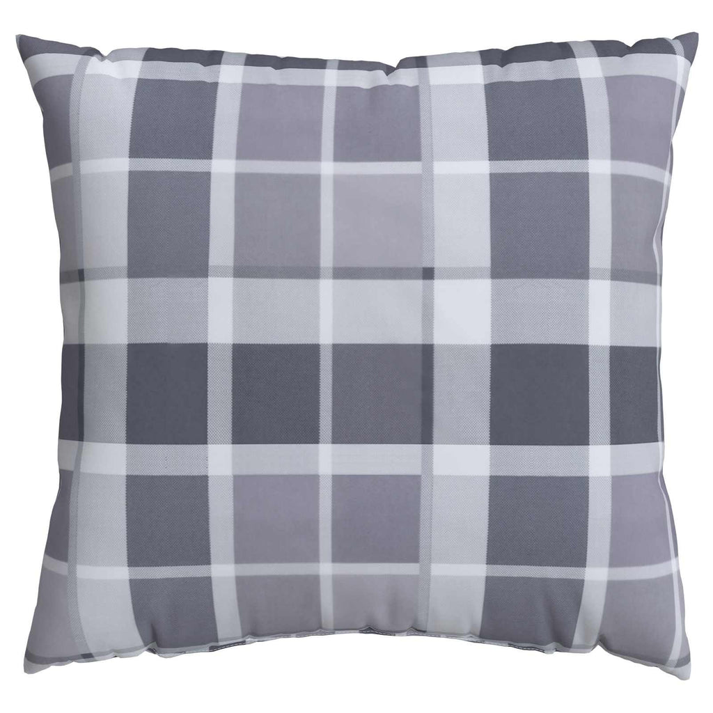 Cojín de exterior a cuadros 4 pcs Cuadro Gris 40 x 40 cm Tela