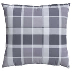 Cojín de exterior a cuadros 4 pcs Cuadro Gris 40 x 40 cm Tela