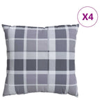 Cojín de exterior a cuadros 4 pcs Cuadro Gris 40 x 40 cm Tela