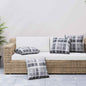 Outdoor Plaid Cushion 4 pcs Grey Plaid 40 x 40 cm Fabric