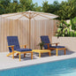 Outdoor cushion 2 pcs Navy blue 180 x 55 x 7 cm Fabric