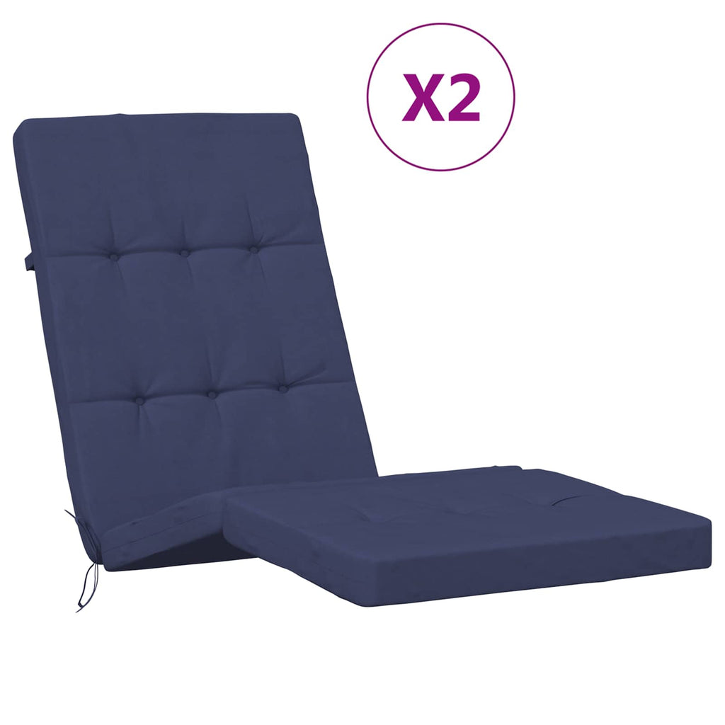 Cojín de exterior 2 pcs Azul marino 180 x 55 x 7 cm Tela