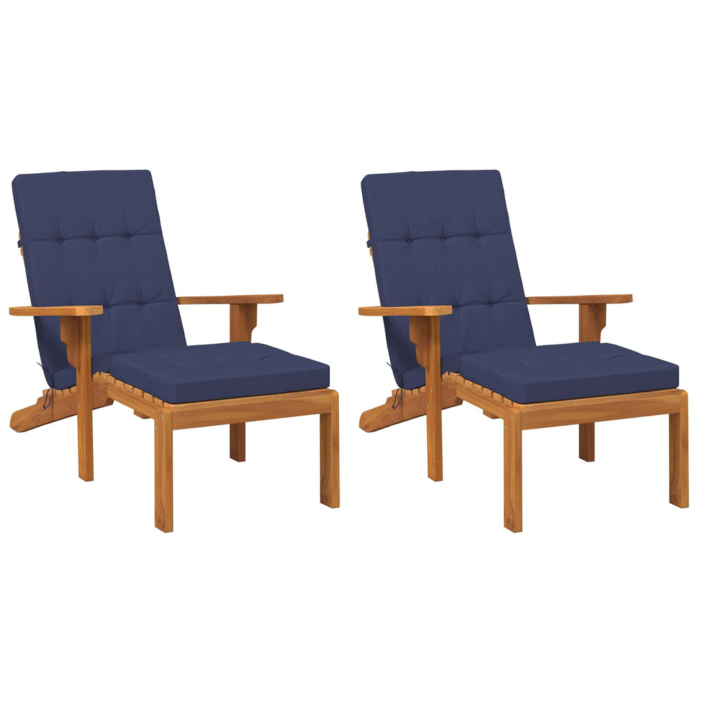 Cojín de exterior 2 pcs Azul marino 180 x 55 x 7 cm Tela