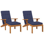 Cojín de exterior 2 pcs Azul marino 180 x 55 x 7 cm Tela