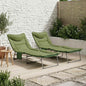 Tumbona plegable con cojín 2 pcs Beige