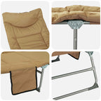 Tumbona plegable con cojín 2 pcs Beige