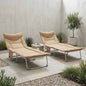 Tumbona plegable con cojín 2 pcs Beige