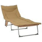 Tumbona plegable con cojín 2 pcs Beige