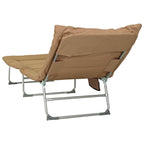 Tumbona plegable con cojín 2 pcs Beige