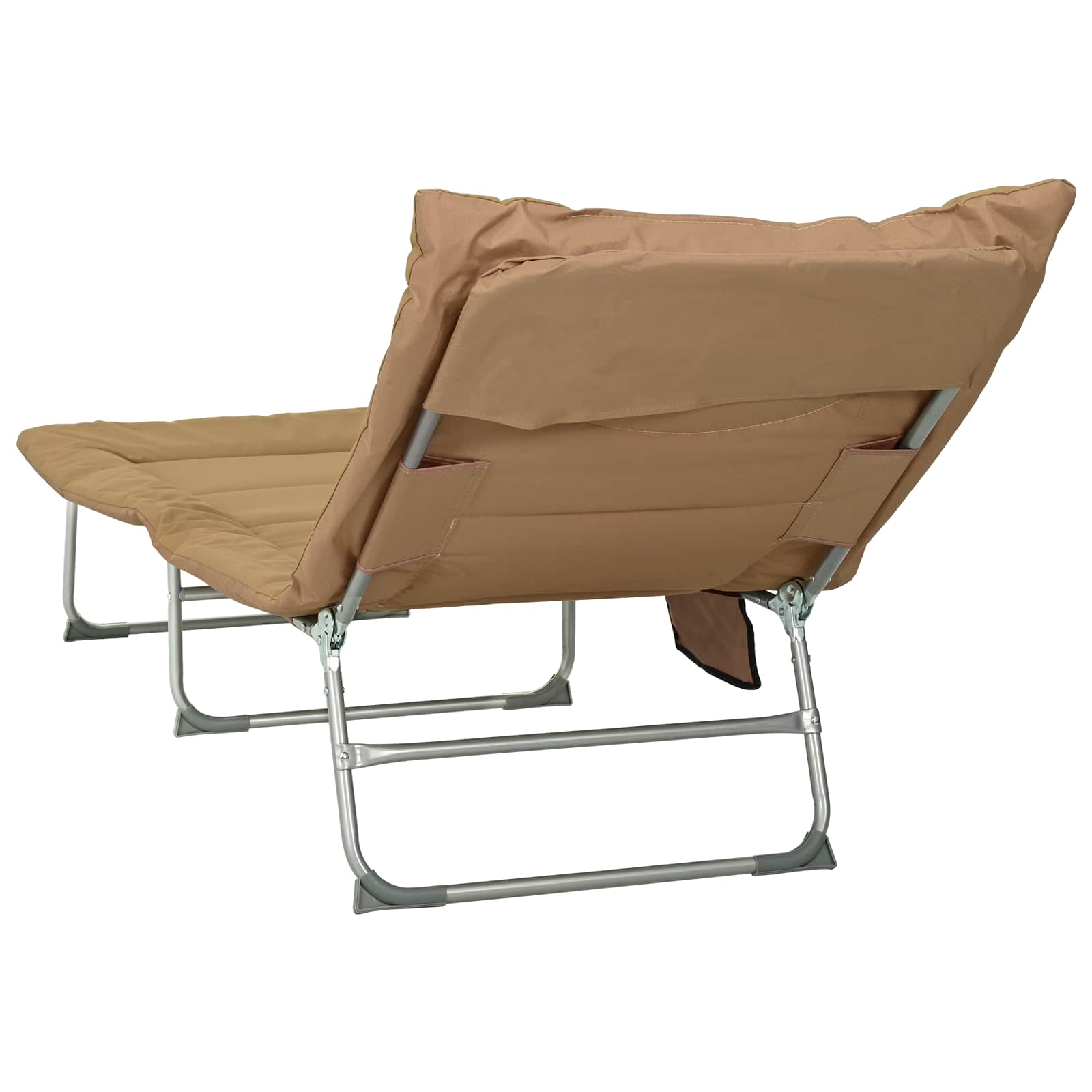 Tumbona plegable con cojín 2 pcs Beige