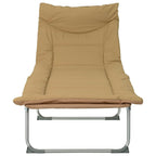 Tumbona plegable con cojín 2 pcs Beige