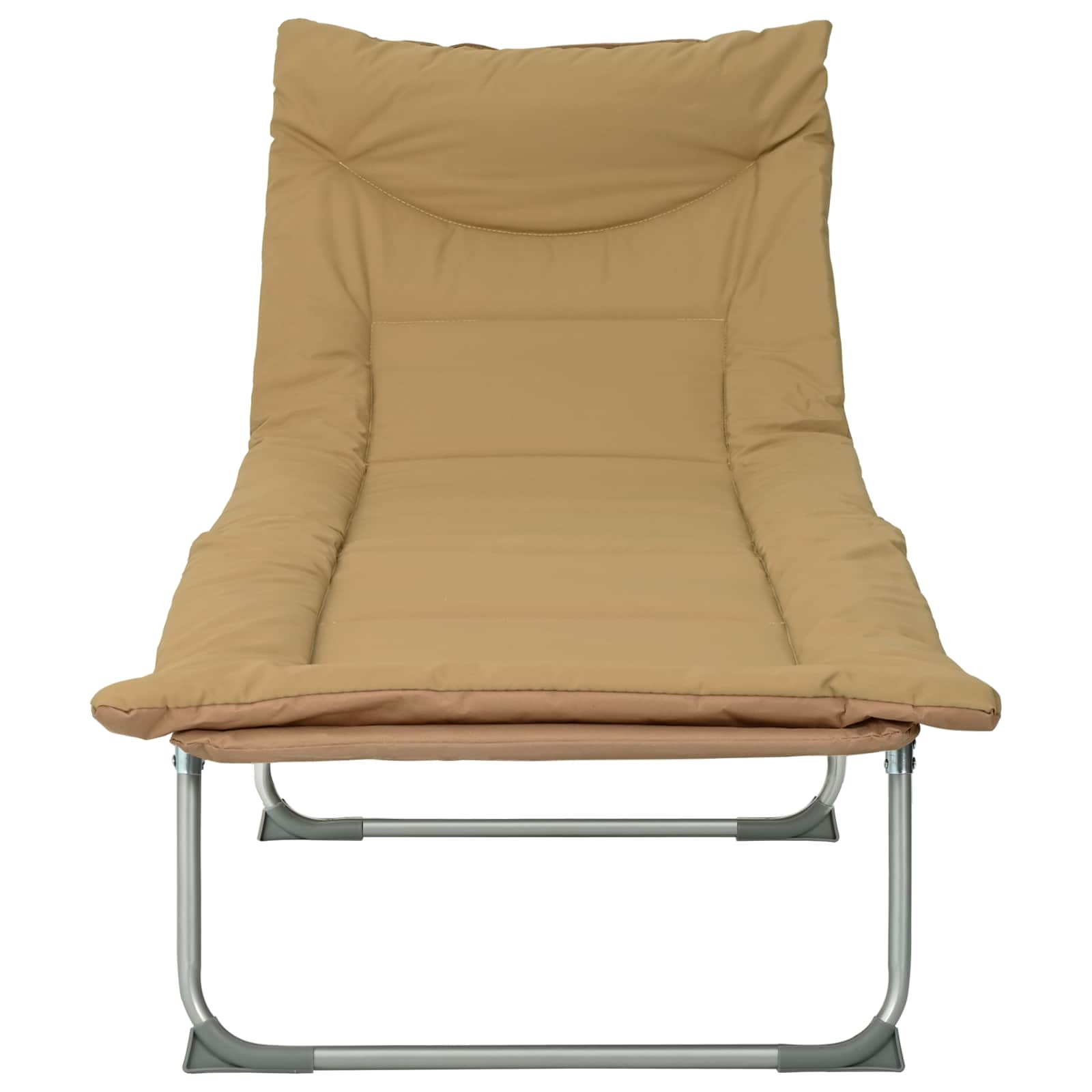 Tumbona plegable con cojín 2 pcs Beige