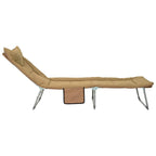 Tumbona plegable con cojín 2 pcs Beige