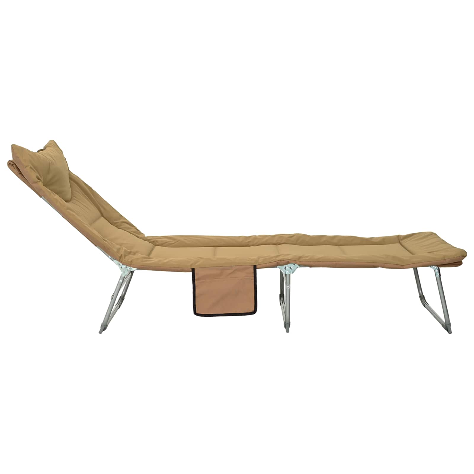 Tumbona plegable con cojín 2 pcs Beige