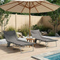 Tumbona plegable con cojín 2 pcs Beige