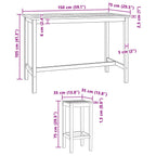 Conjunto de Bar al Aire Libre 7 pcs Natural