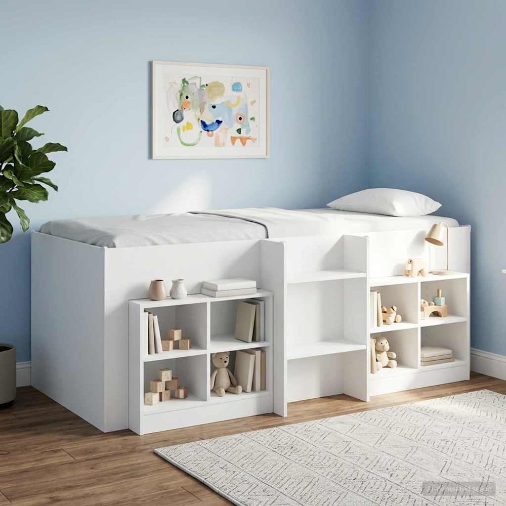 Kids' High Bed Frame 2 pcs White 193 x 96.1 x 68.5 cm