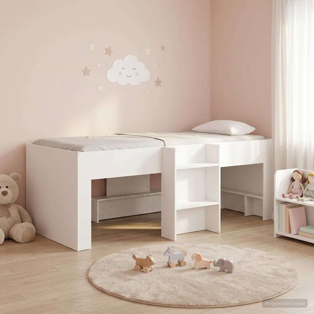 Marco de Cama Alta para Niños 2 pcs Blanco 193 x 96,1 x 68,5 cm
