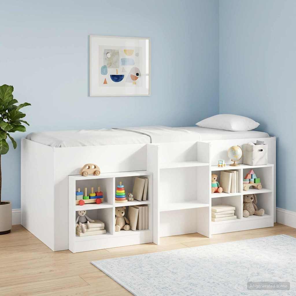 Marco de Cama Alta para Niños 2 pcs Blanco 193 x 96,1 x 68,5 cm