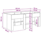 Marco de Cama Alta para Niños 2 pcs Blanco 193 x 96,1 x 68,5 cm