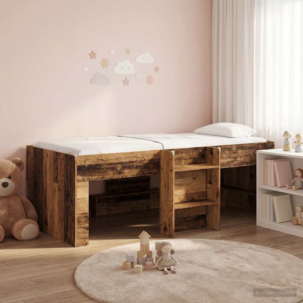 Kids' High Bed Frame 2 pcs White 193 x 96.1 x 68.5 cm
