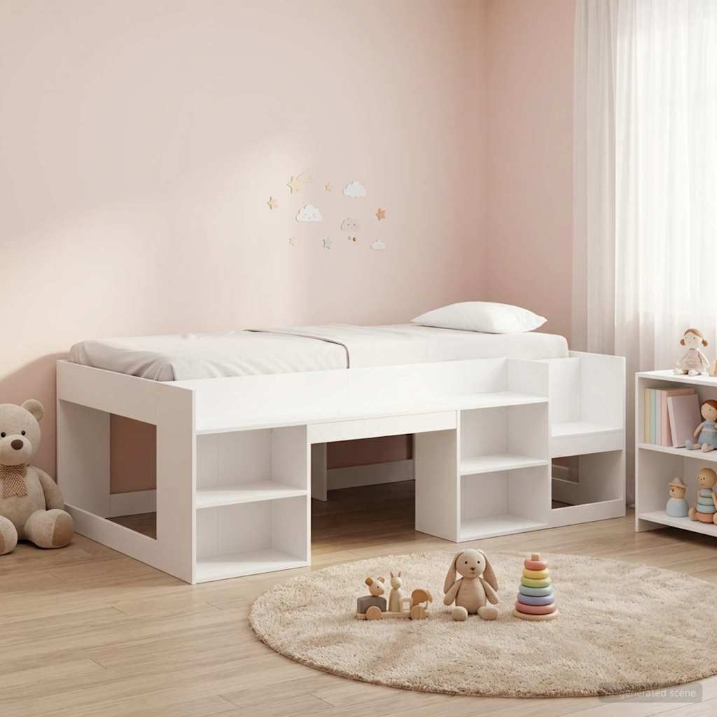 Children's Bed with Storage White 75 x 190 cm