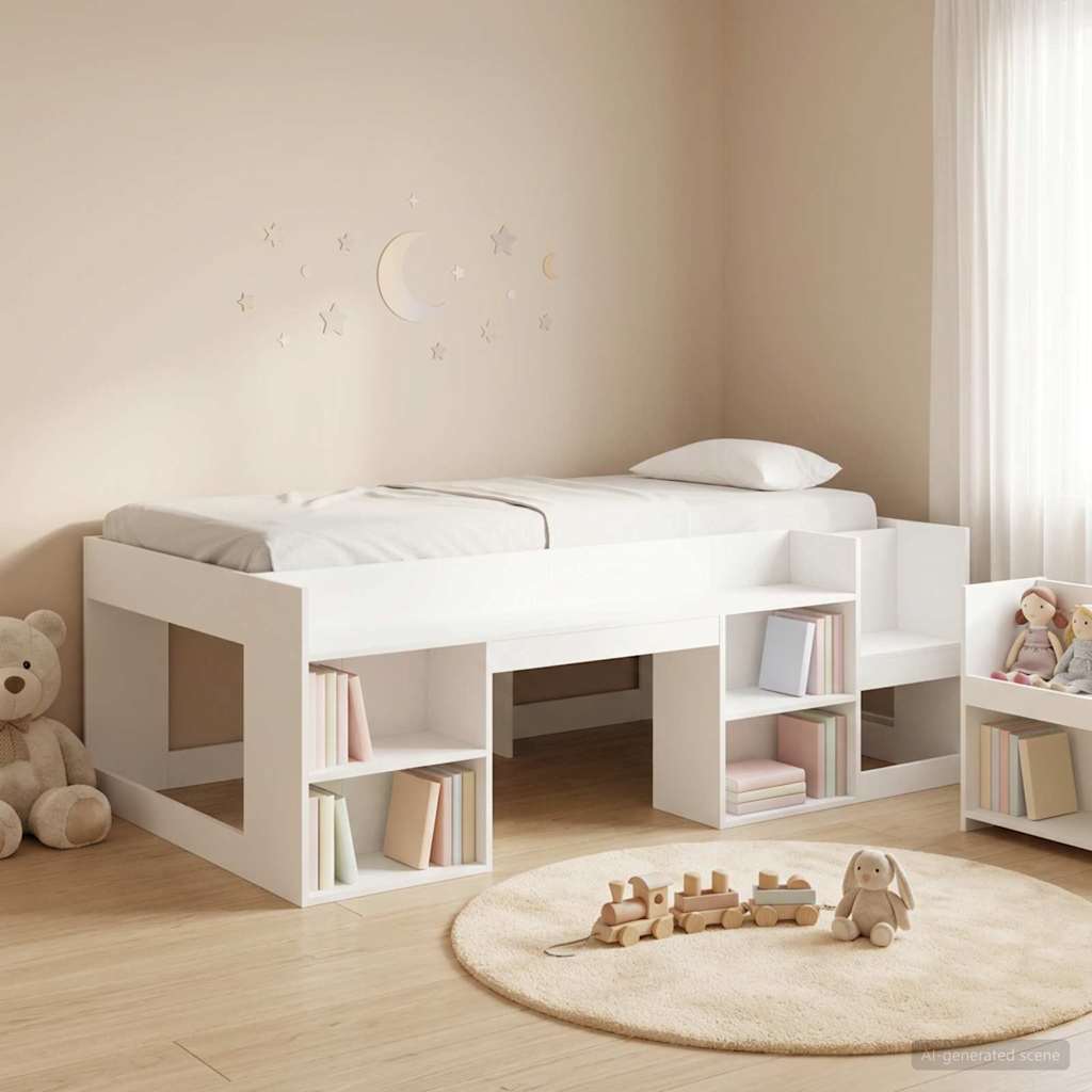 Children's Bed with Storage White 75 x 190 cm