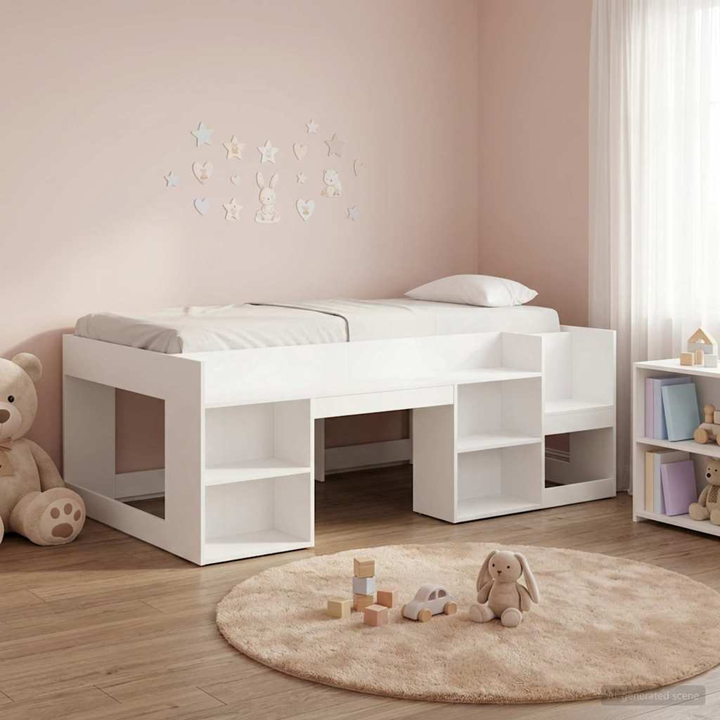 Children's Bed with Storage White 75 x 190 cm