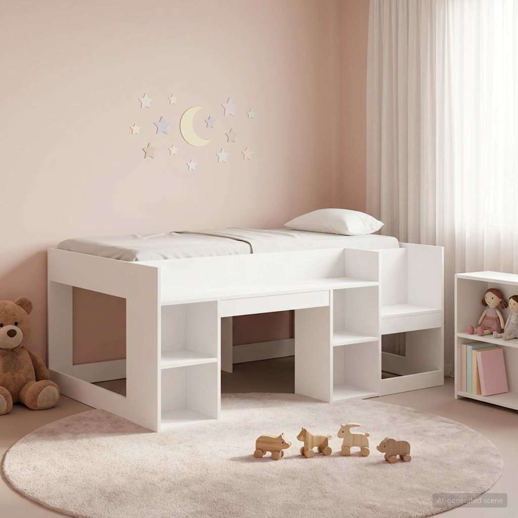 Children's Bed with Storage White 75 x 190 cm