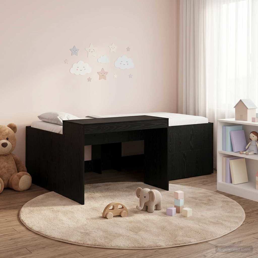 Cama alta para niños con escritorio Blanco 75 x 190 cm