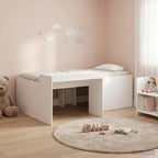 Cama alta para niños con escritorio Blanco 75 x 190 cm