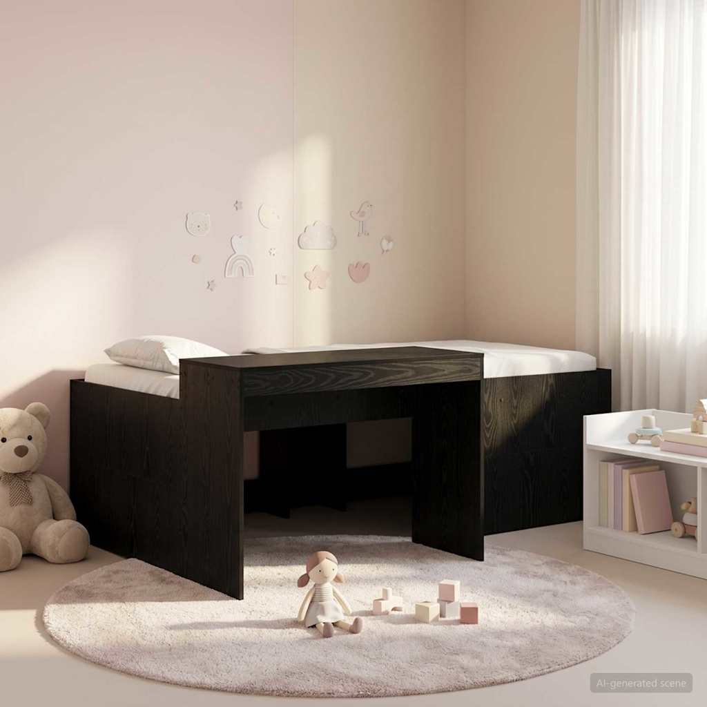 Cama alta para niños con escritorio Blanco 75 x 190 cm