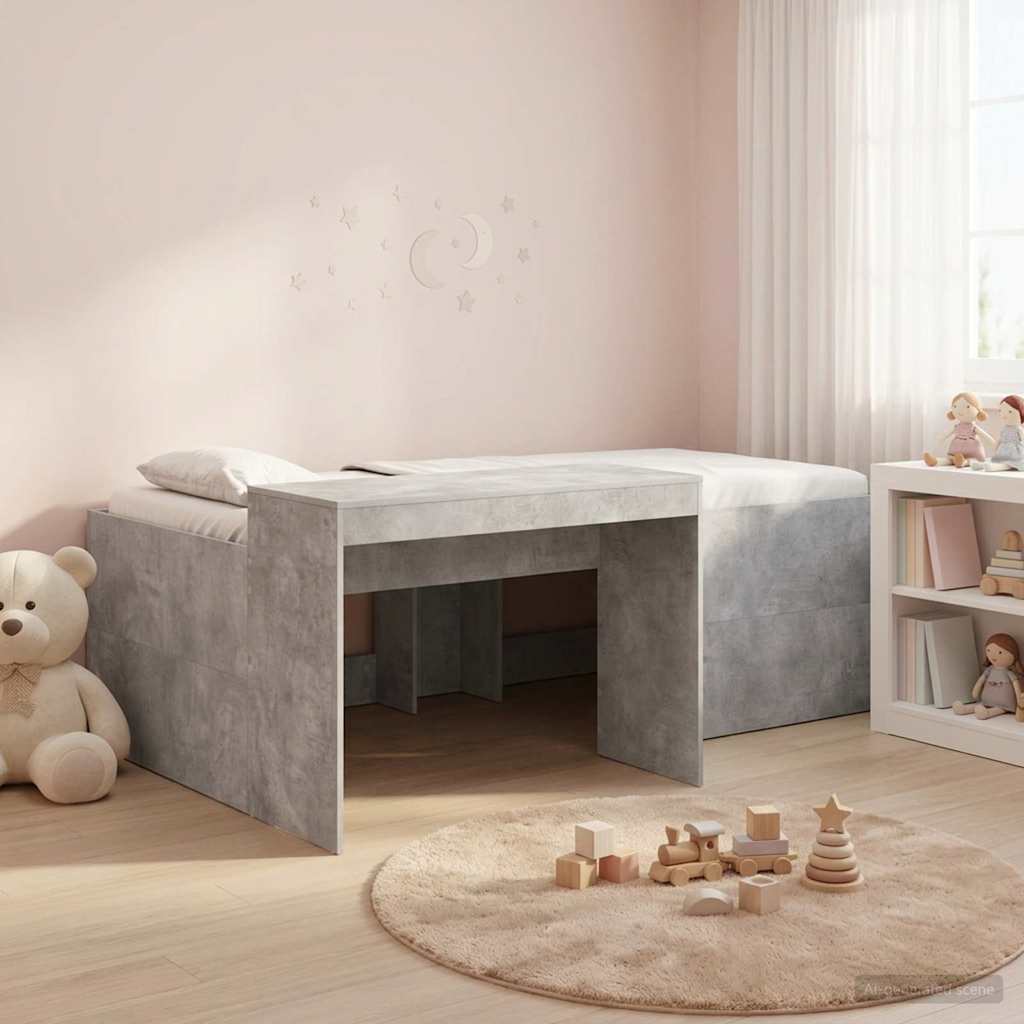 Cama alta para niños con escritorio Blanco 75 x 190 cm
