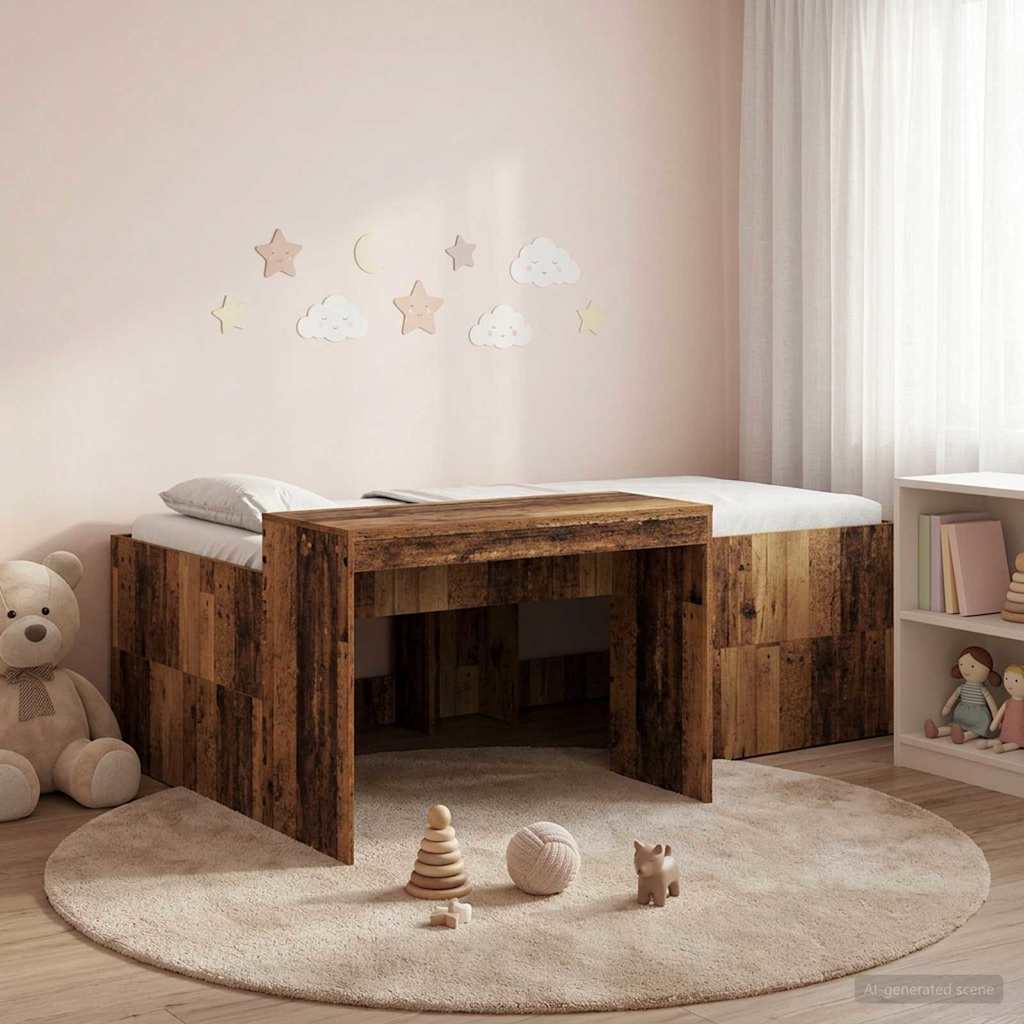 Cama alta para niños con escritorio Blanco 75 x 190 cm