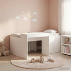 Cama alta para niños con escritorio Blanco 75 x 190 cm