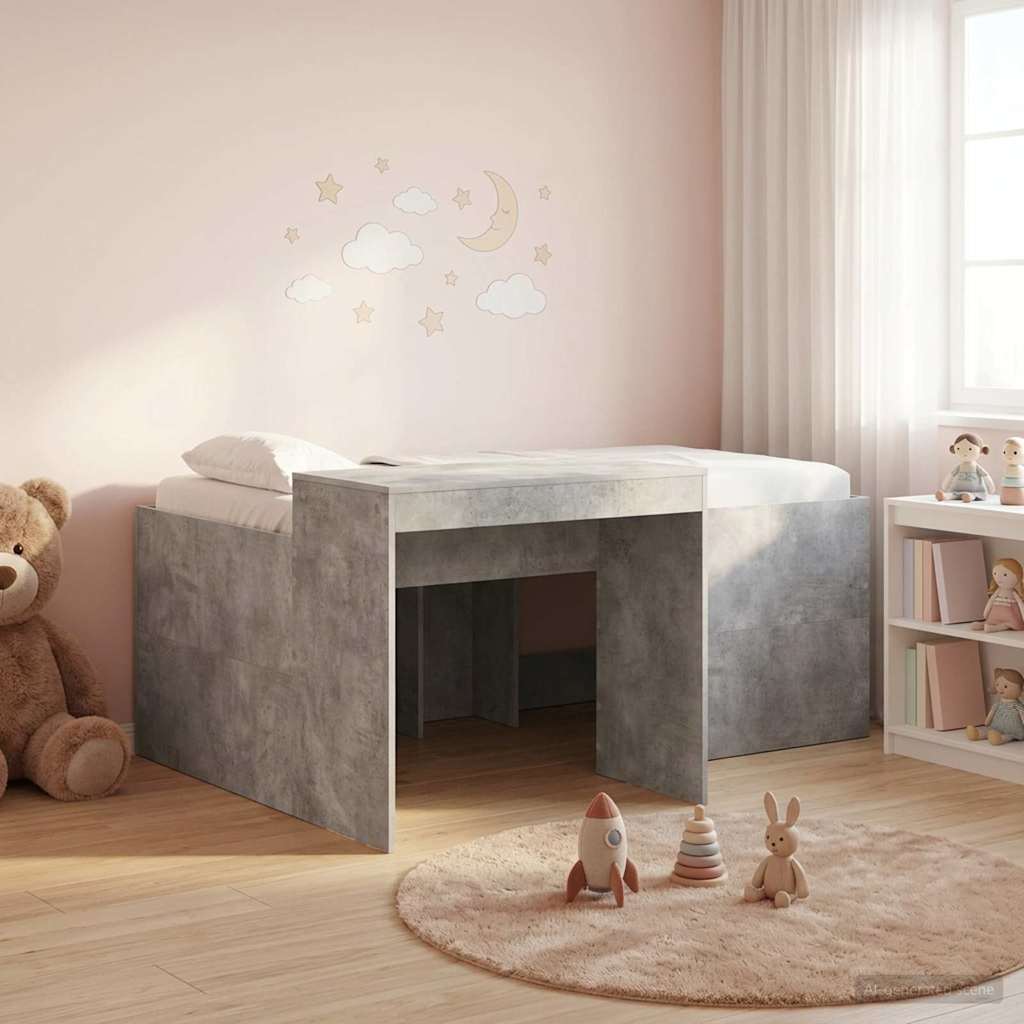 Cama alta para niños con escritorio Blanco 75 x 190 cm